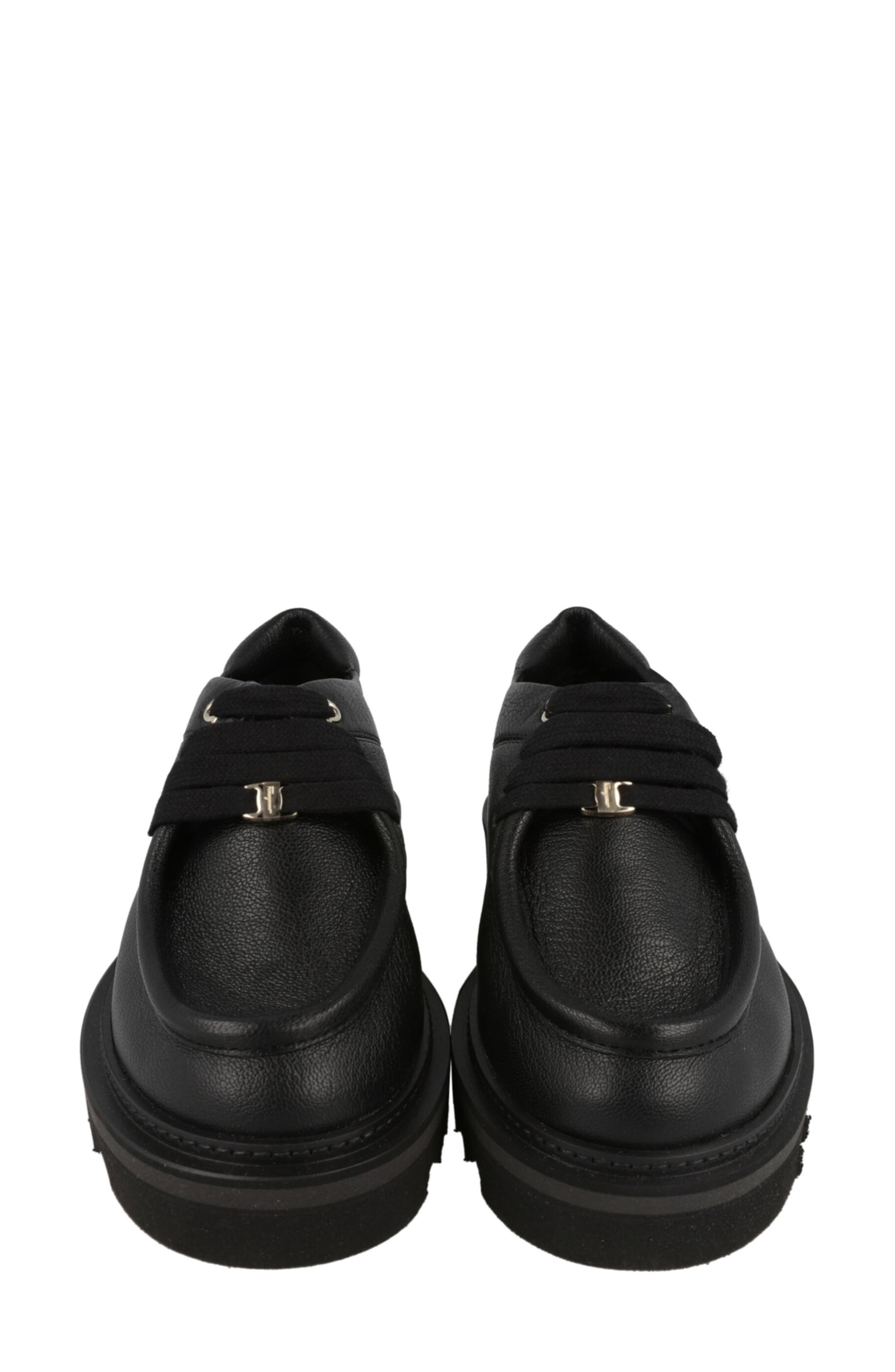 FERRAGAMO Euripilo Moc Toe Leather Loafer, Alternate, color, Black