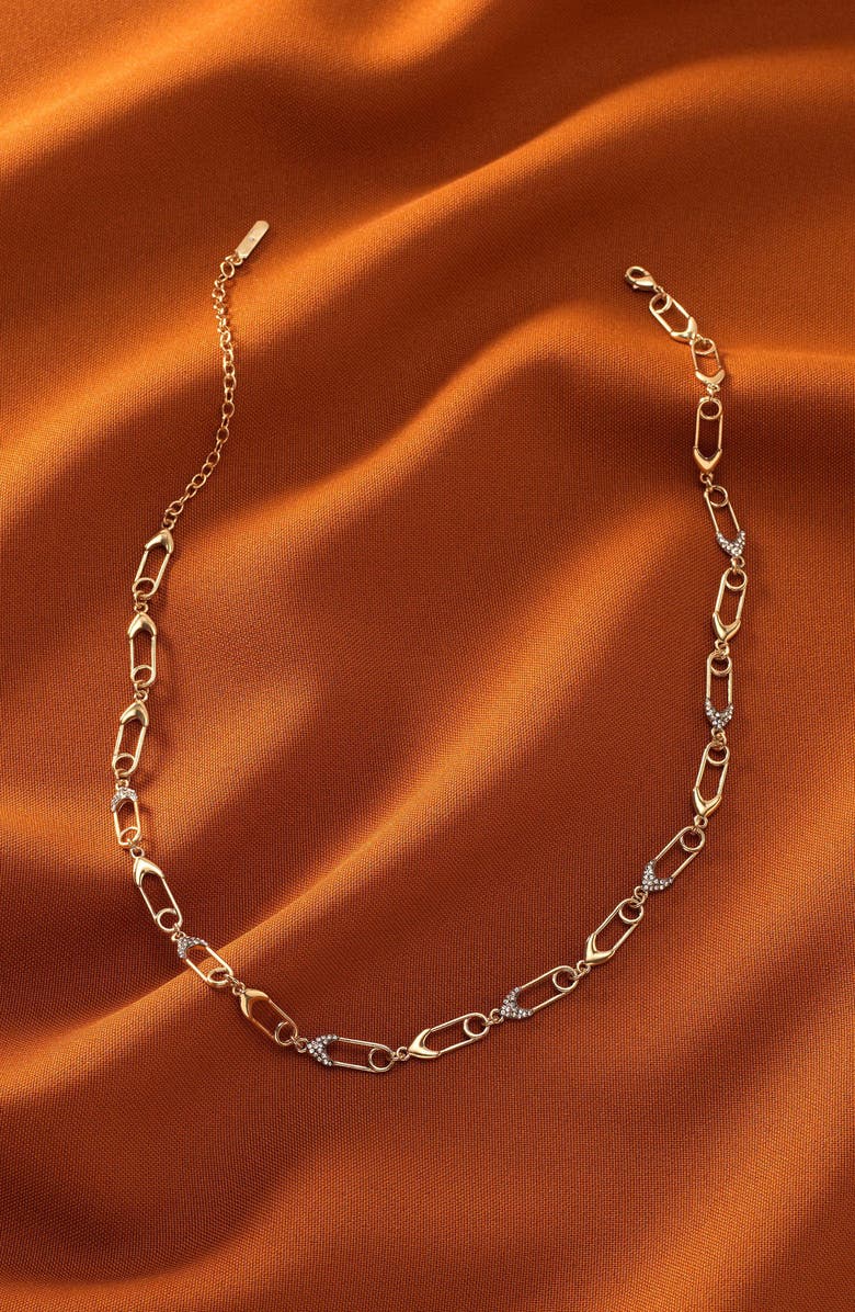 Stella & Dot Safety Pin Link Necklace, Alternate, color, 