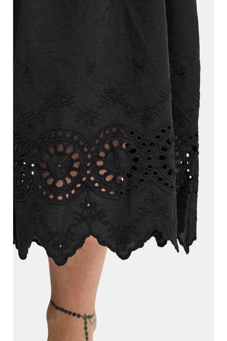 Noirette Broderie Midi Dress, Alternate, color, Black