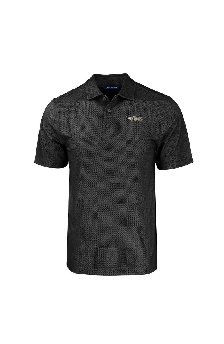 Cutter & Buck Men's Cutter & Buck  Black New York Jets Throwback Big & Tall Pike Eco Tonal Geo Print Stretch Recycled Polo, Alternate, color, 