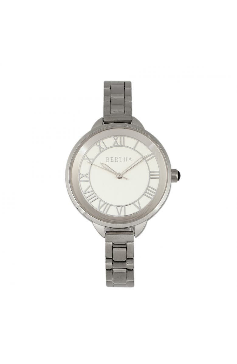 BERTHA Madison Sunray Dial Bracelet Watch, Main, color, Silver