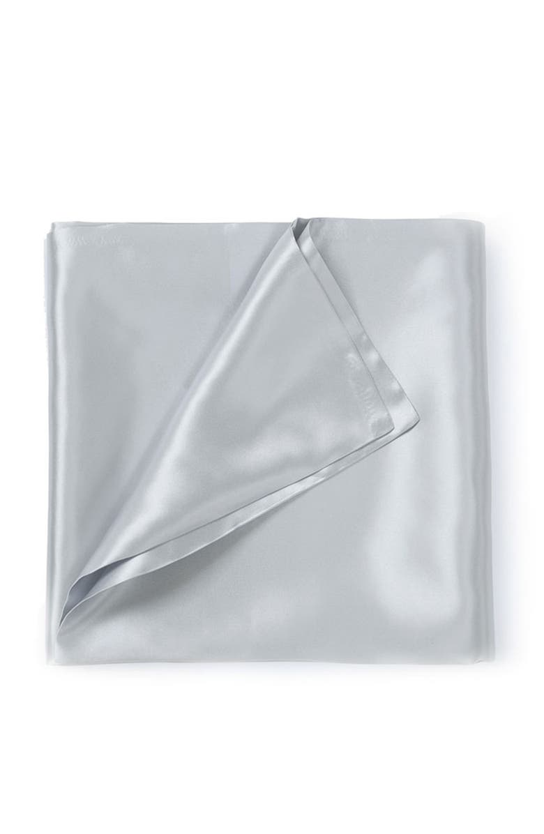 MELANGE HOME 100% Pure Mulberry Silk Pillow Case, Alternate, color, Silver