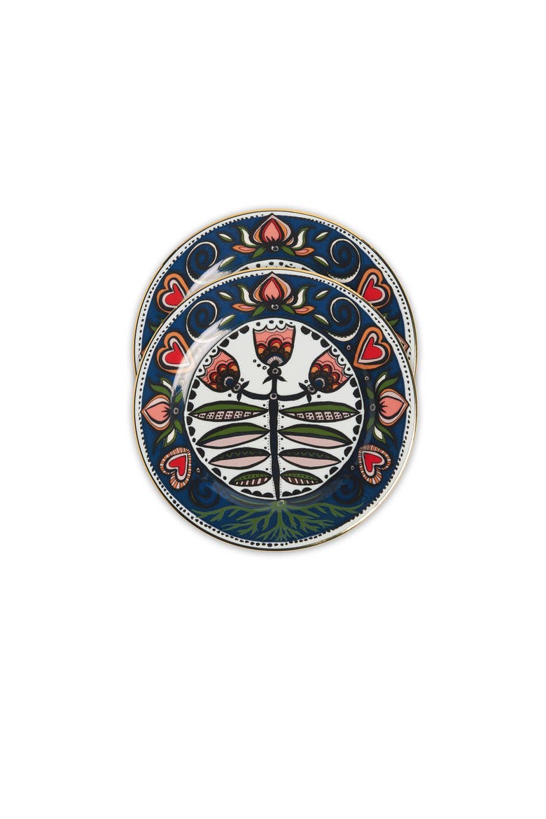 Dessert Plates Set Of 2 Seed Of Life Midnight, Alternate, color, Seed Of Life Midnight