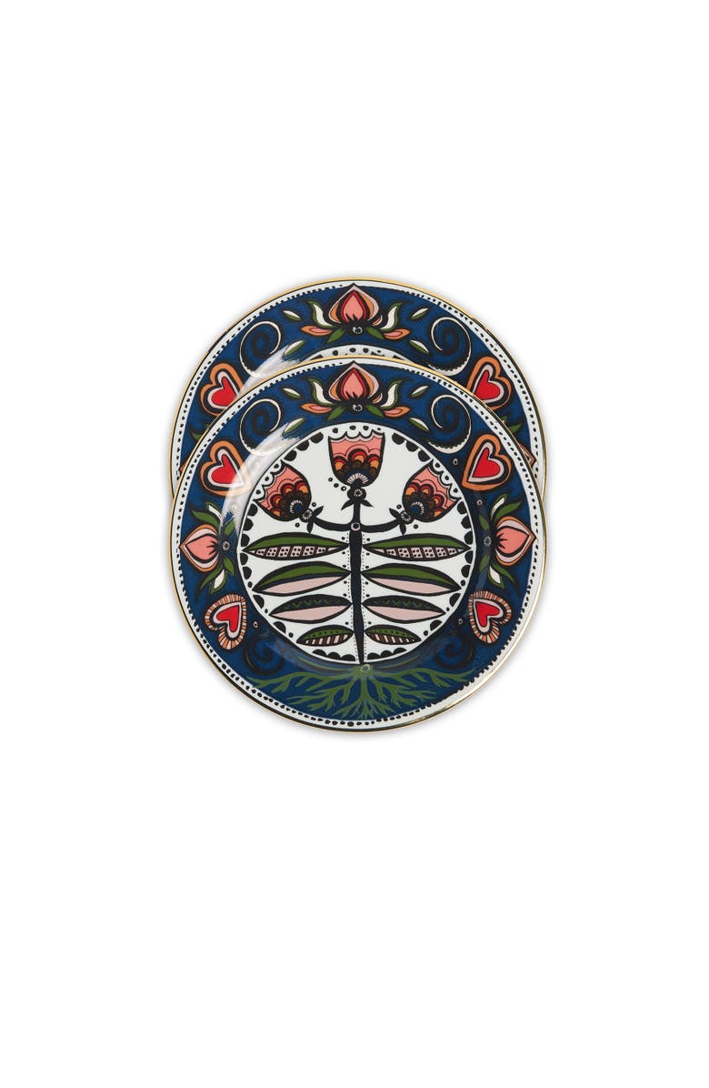 La DoubleJ Dessert Plates Set Of 2 Seed Of Life Midnight, Alternate, color, Seed Of Life Midnight