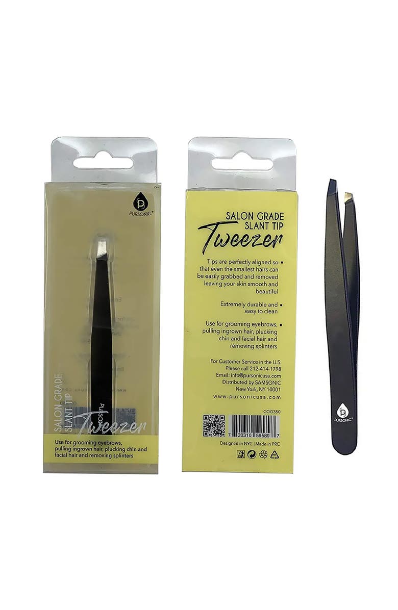 PURSONIC Salon Grade Slant Tip Tweezer, Alternate, color, Black