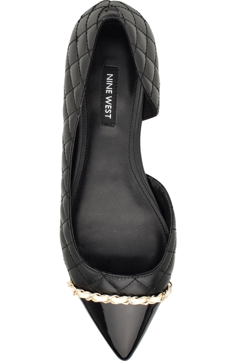 Nine West Breza Half d'Orsay Pointed Cap Toe Flat, Alternate, color,