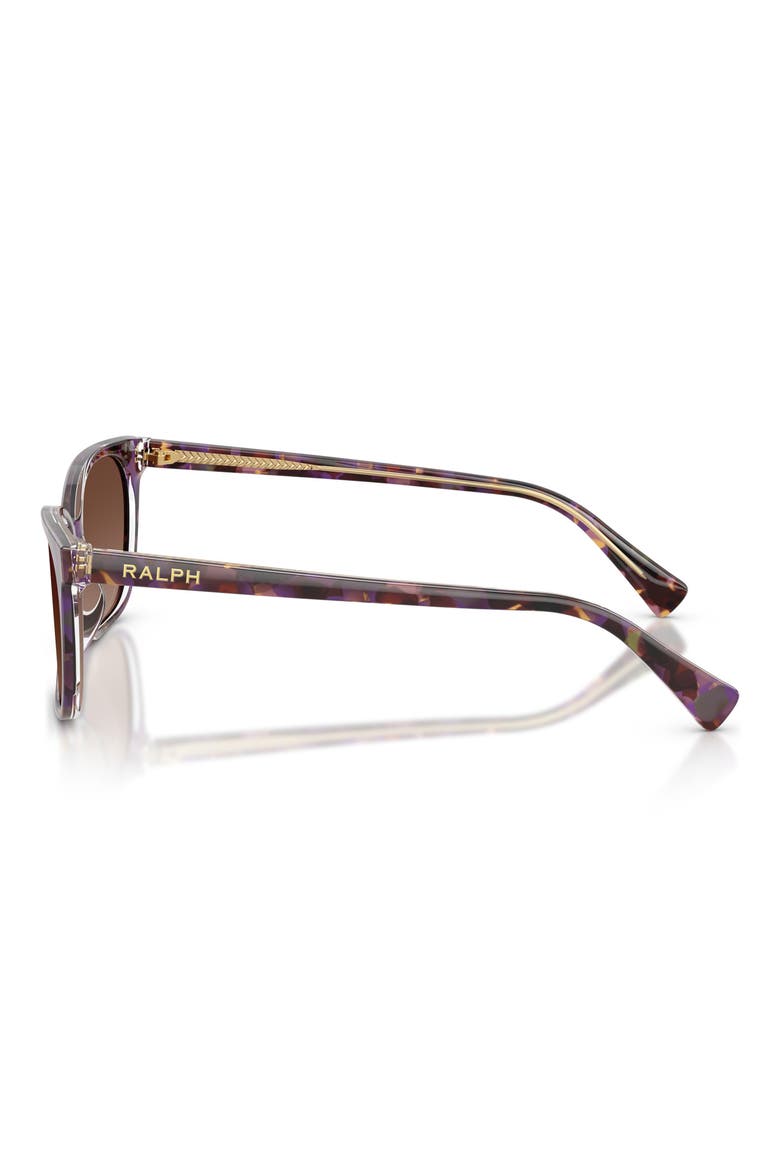 56mm Polarized Square Sunglasses, Alternate, color, VIOLET HAVANA BROWN