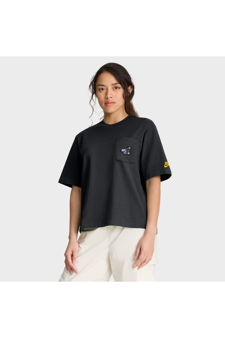 Women's Nike  Black Iowa Hawkeyes Legacy Pocket Boxy T-Shirt, Main, color, Black
