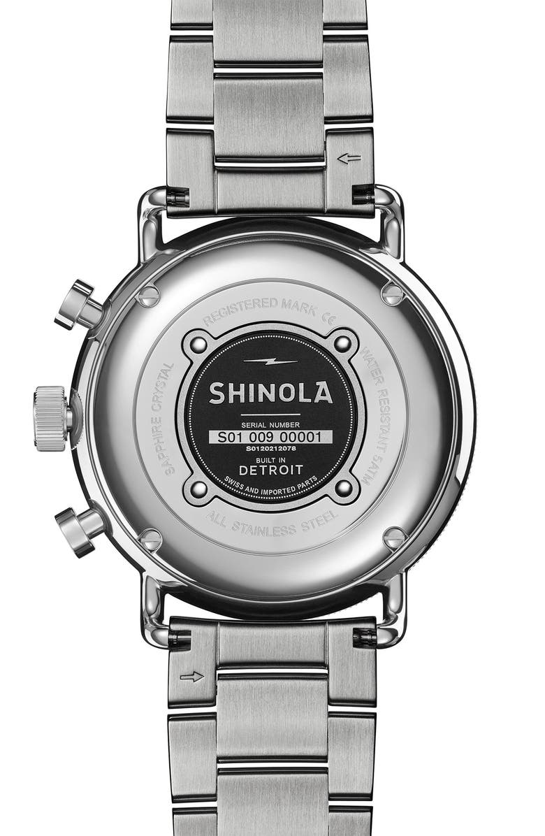 Shinola 40mm Canfield Sport Chronograph Bracelet Watch, 40mm, Alternate, color,