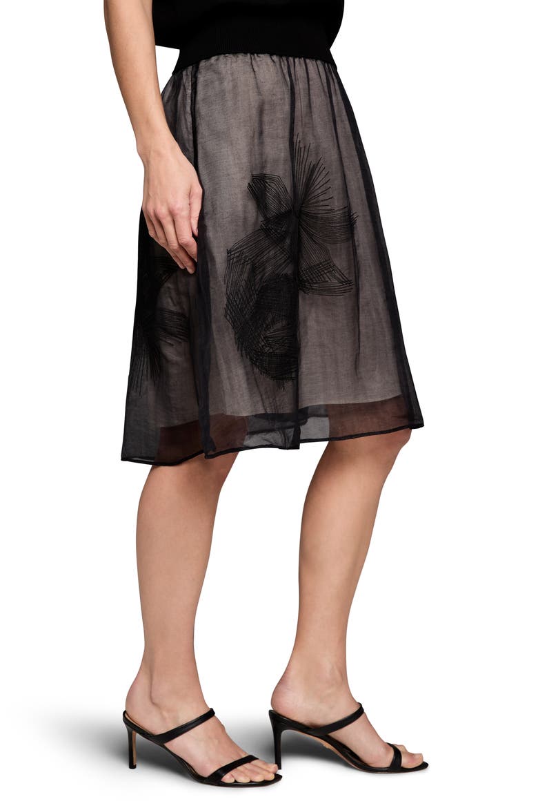 Embroidered Mesh Skirt, Alternate, color, BLACK MULTI