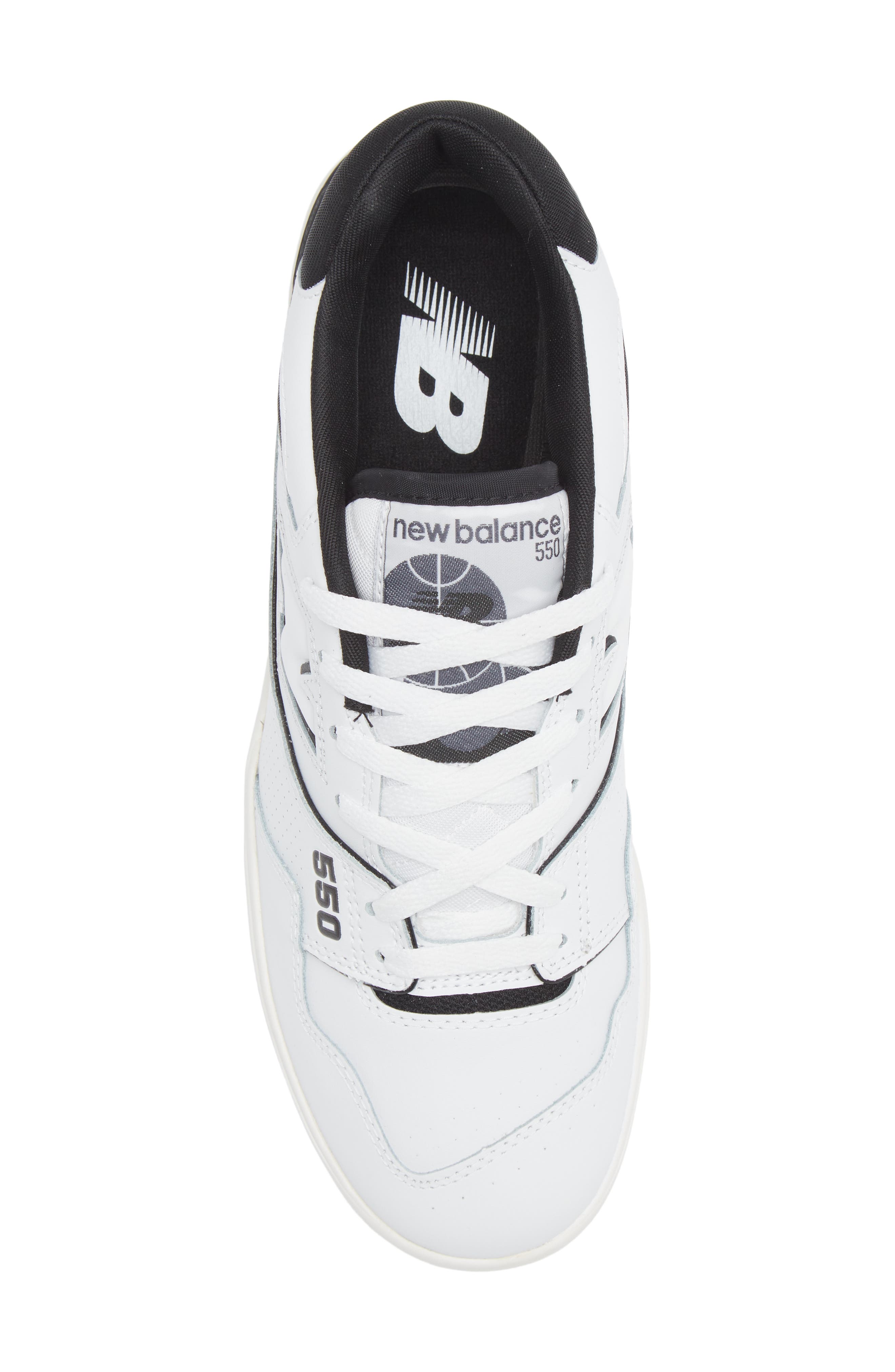 550 Basketball Sneaker, Alternate, color, WHITE/ WHITE/ BLACK