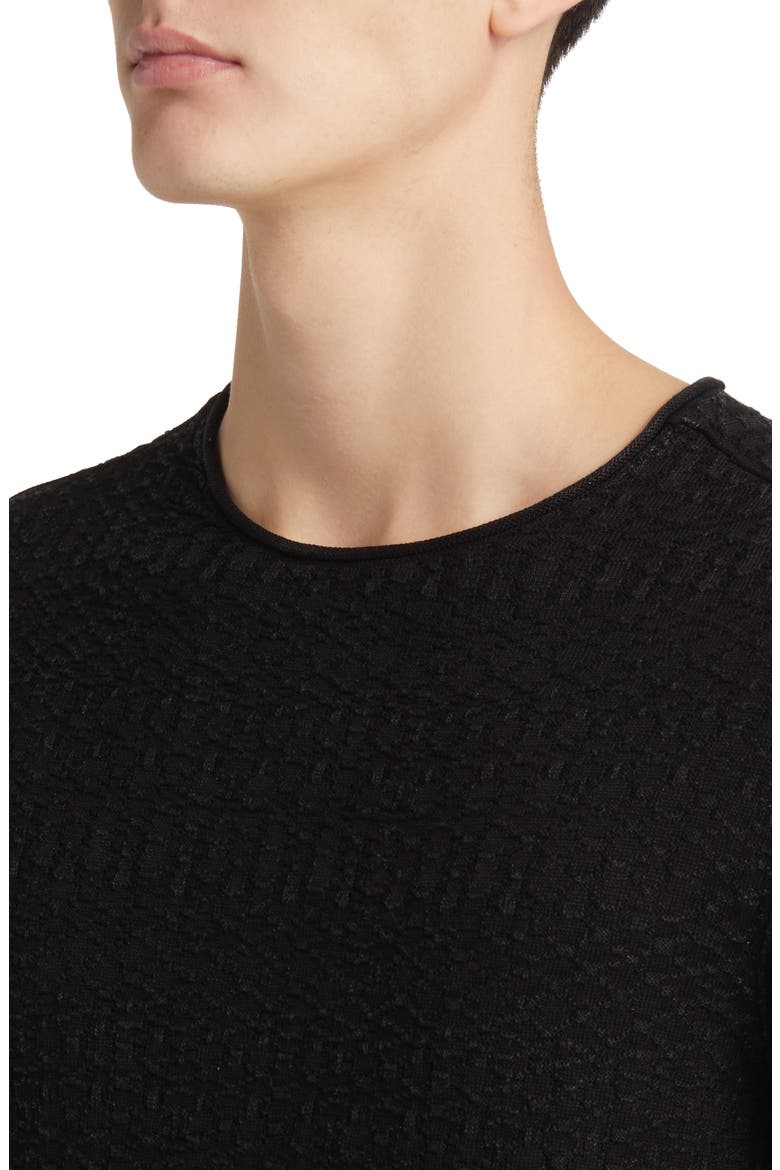 Riley Textured Knit Shirt, Alternate, color, BLACK