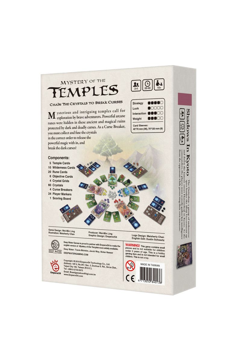 Ox Eye Media Inc. Mystery Of The Temples Curse Breaking Game, Deep Water Games, Ages 10+, Alternate, color, Multicolored