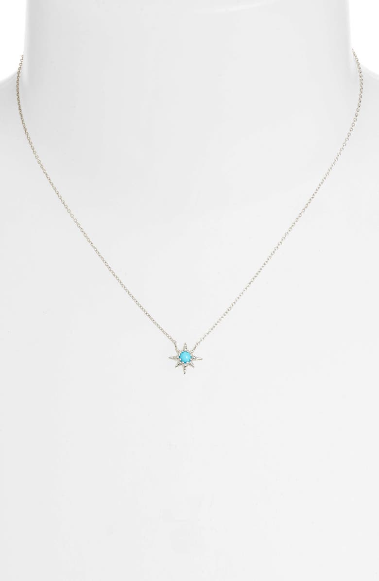 Anzie Turquoise Starburst Pendant Necklace, Alternate, color, Turquoise