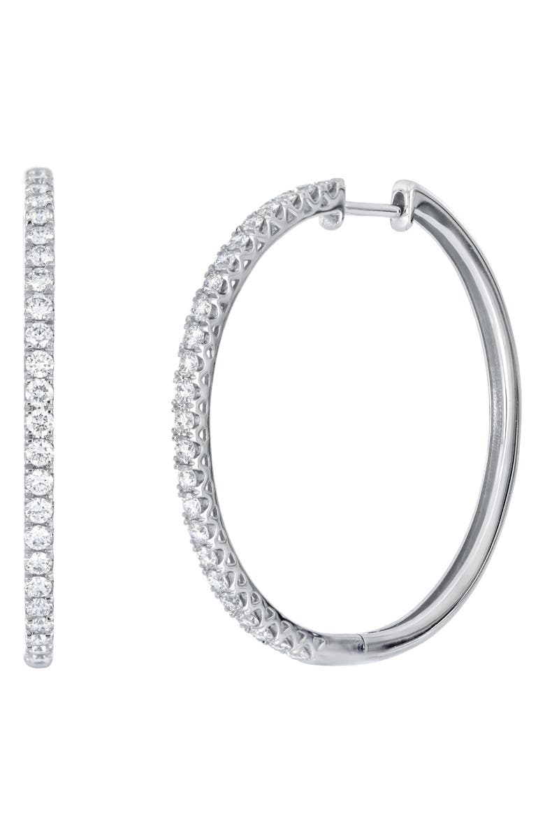 Bony Levy Audrey Diamond Hoop Earrings, Main, color, 18K White Gold