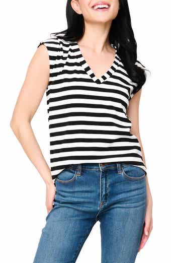 GIBSONLOOK The Favorite Luxe Stripe V-Neck Jersey Top