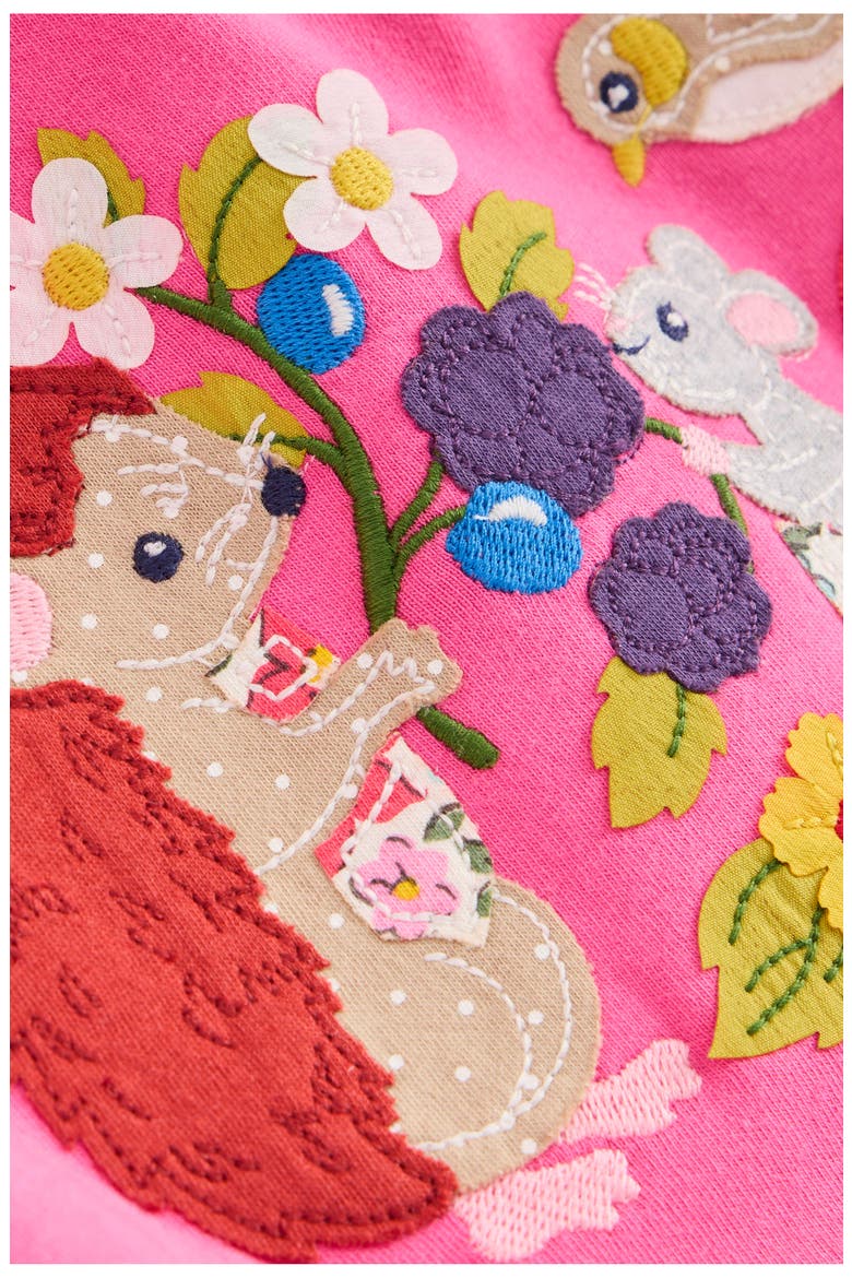 Kids' Woodland Critters Appliqué Cotton Graphic T-Shirt, Alternate, color, SORBET PINK WOODLAND ANIMALS