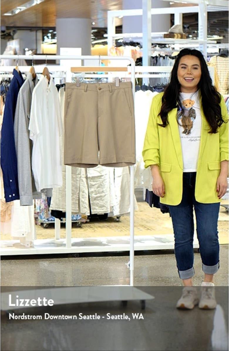 Microfiber Flat Front Shorts, sales video thumbnail