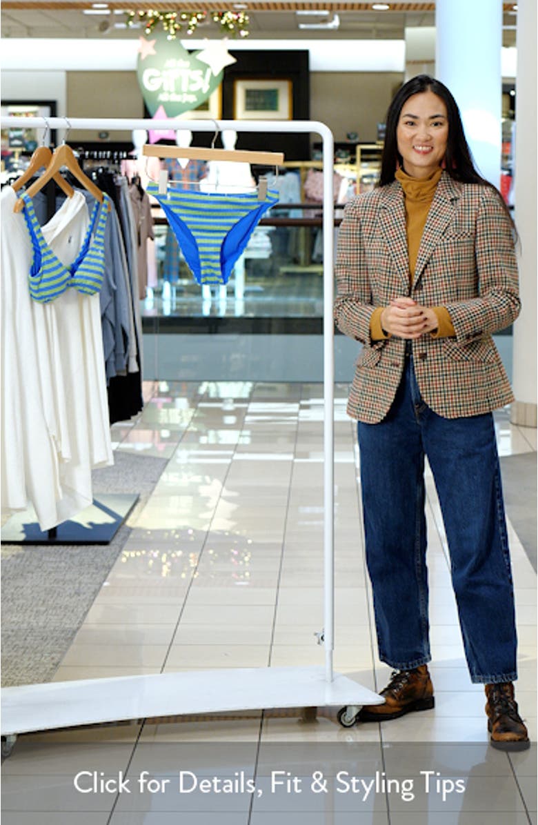 Stripe Jacquard Minimal Bikini Bottoms, sales video thumbnail