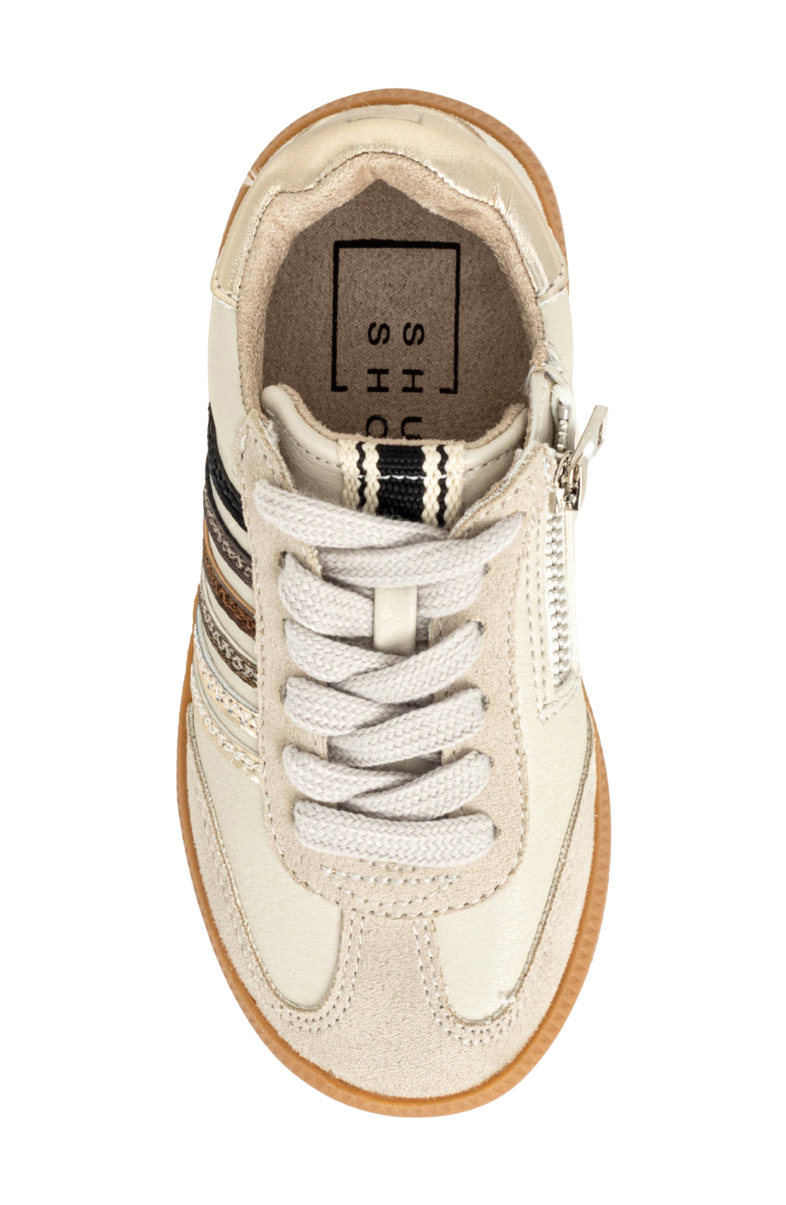 Kids' Stevie Mini Sneaker, Alternate, color, BEIGE/ METALLICS