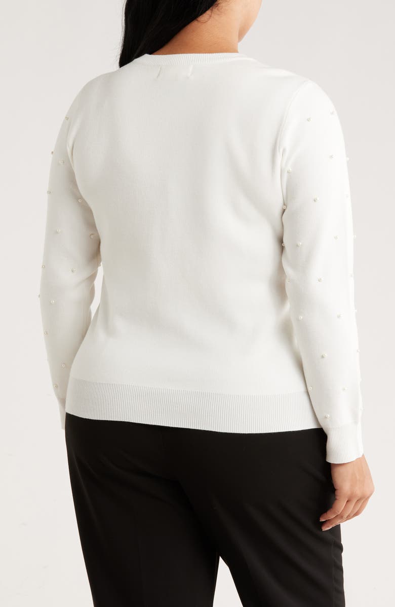 BY DESIGN Embellished Crewneck Sweater, Alternate, color, Ivory
