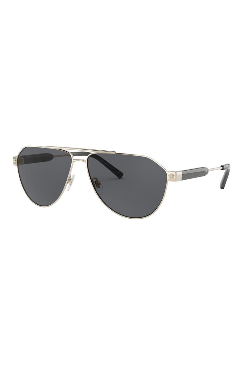 62mm Oversize Aviator Sunglasses, Alternate, color, GOLD