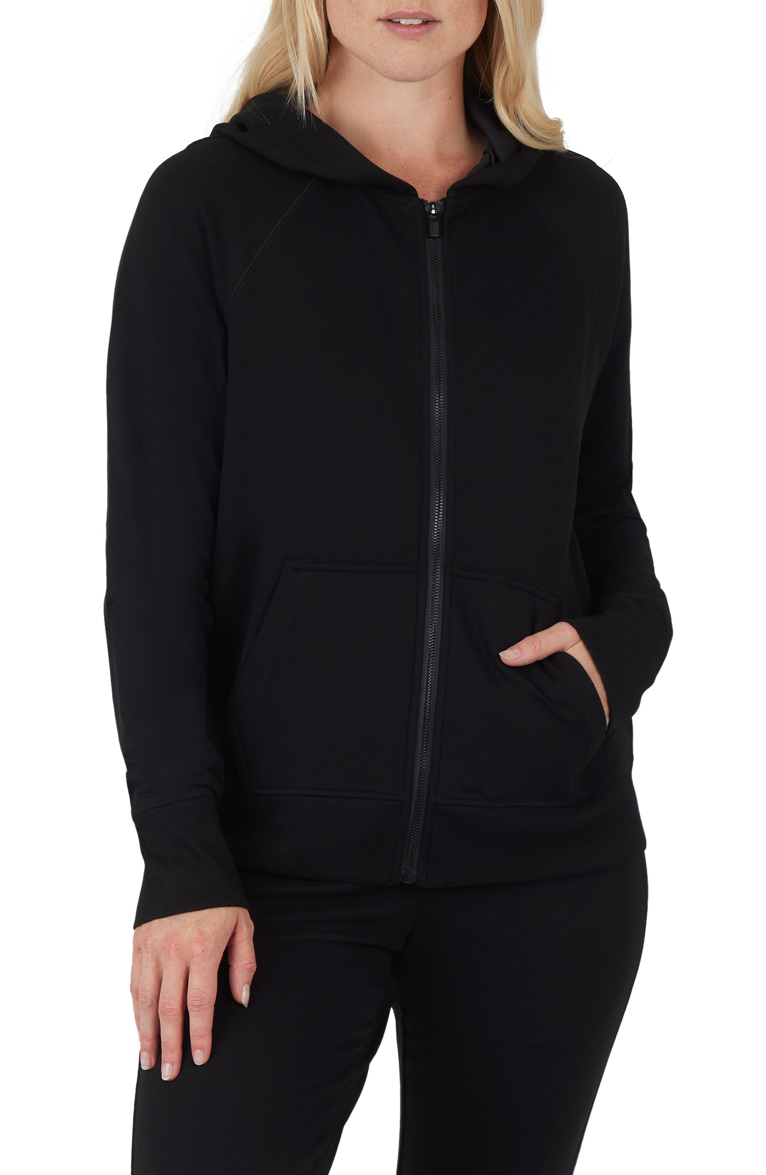 90 DEGREE BY REFLEX Brushed Terry Avery Zip Jacket (Women) | Nordstromrack