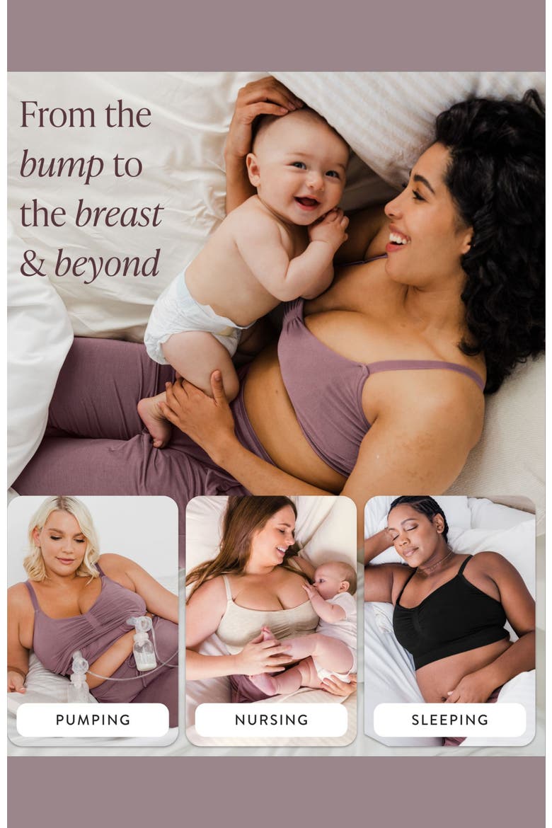 Sublime Wireless Hands Free Pumping/Nursing Sleep Bra, Alternate, color, BLACK