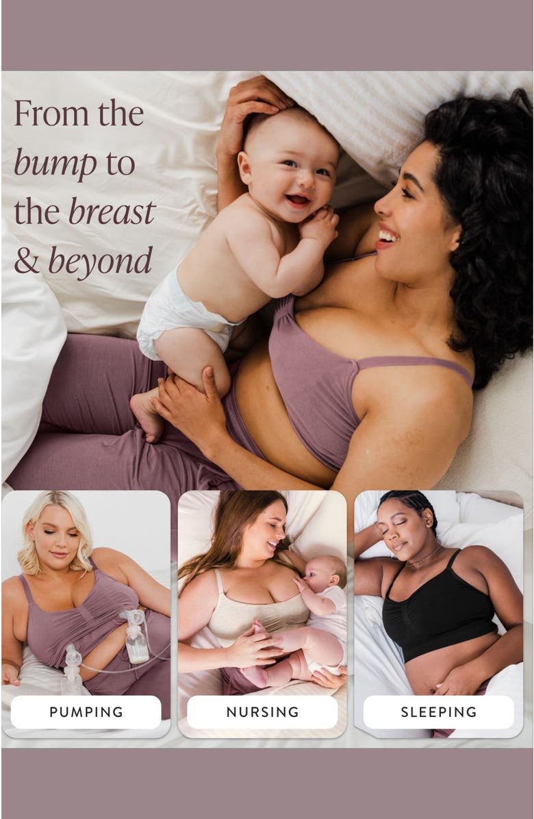 Kindred Bravely Busty Sublime Hands-Free Pumping Lounge & Sleep Bra- Fits sizes 30E - 46H, Alternate, color, Black