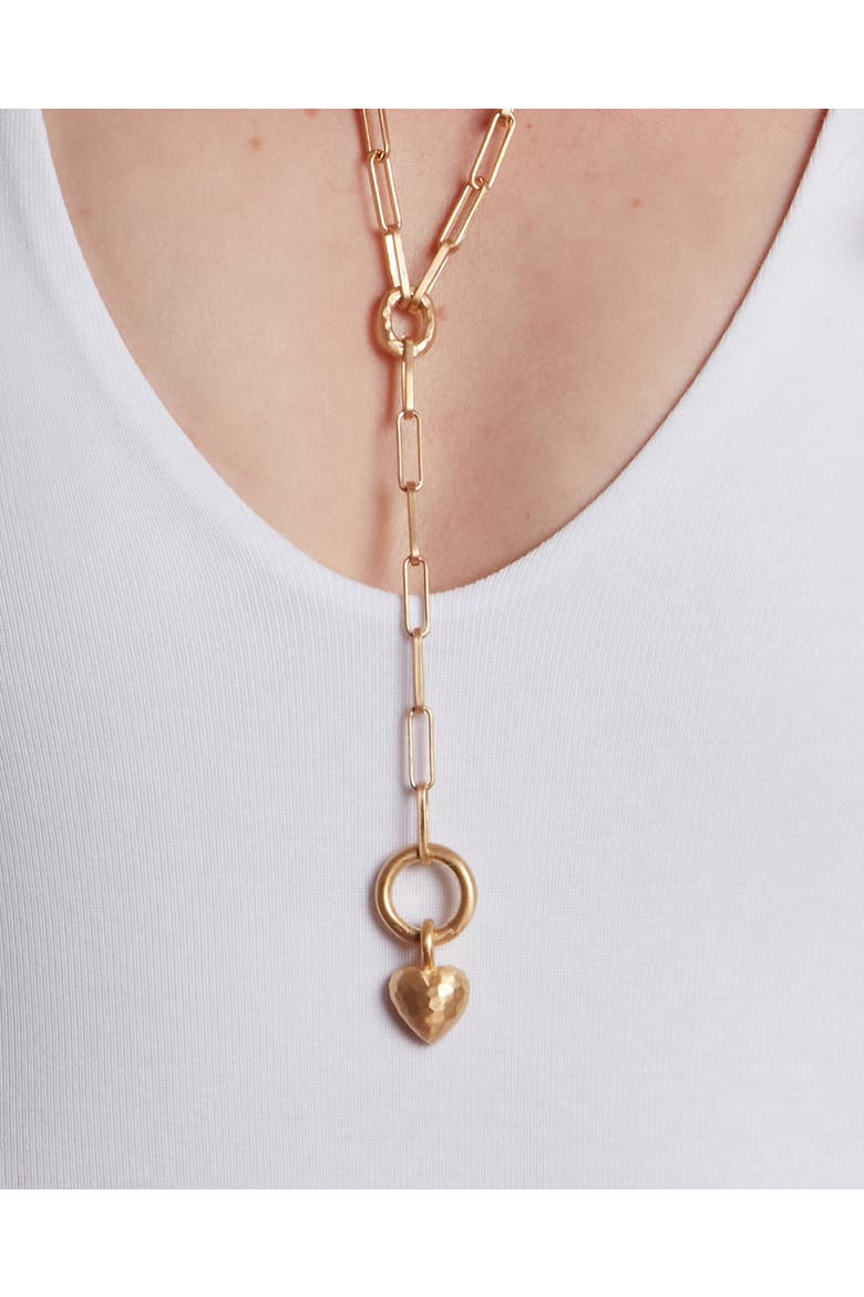 Spindle Necklace Clip Chain with Heart Charm, Alternate, color, Spindle