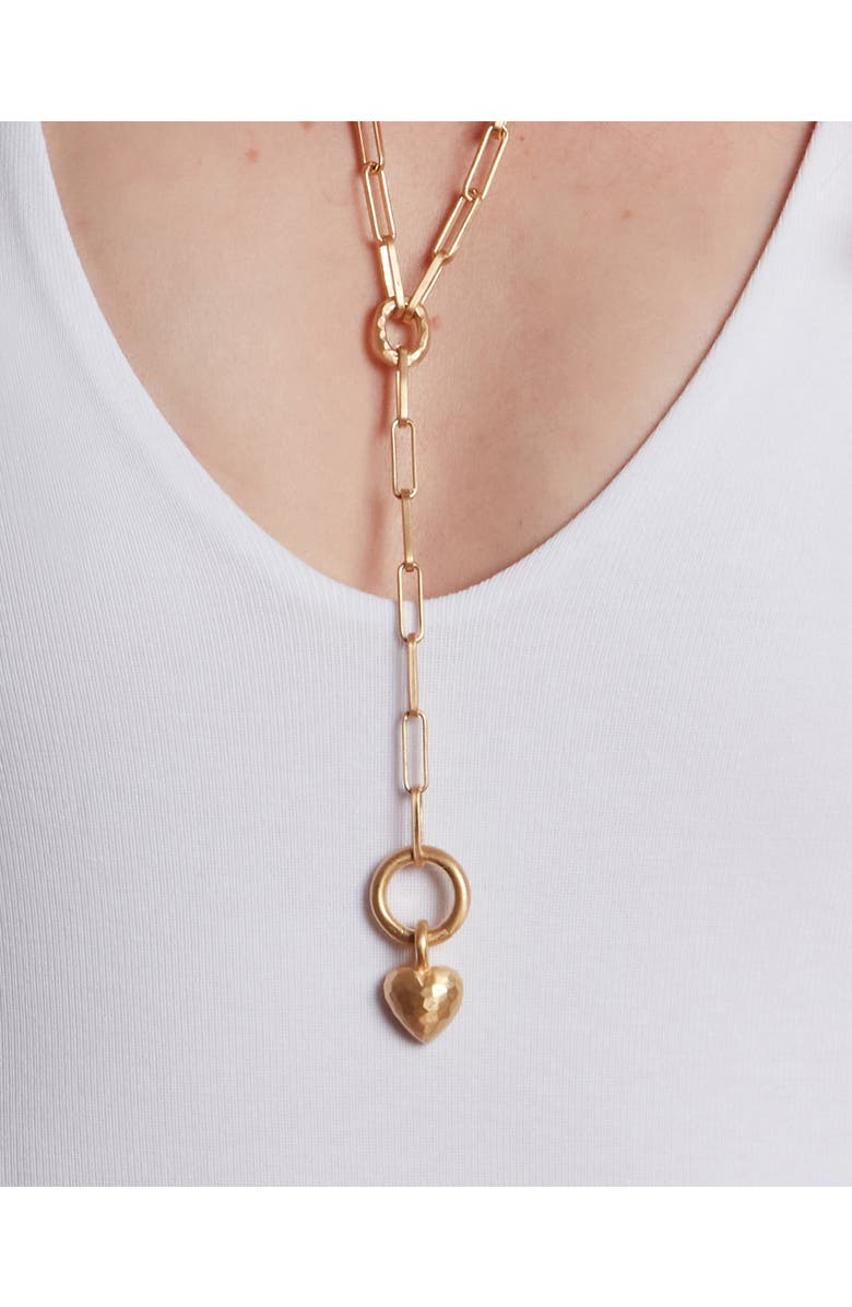 Eloise Jewelry Spindle Necklace Clip Chain with Heart Charm, Alternate, color, Spindle