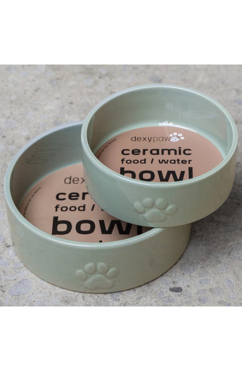 Dexypaws Ceramic Dog Bowl Sage Green 26oz, Alternate, color, Green
