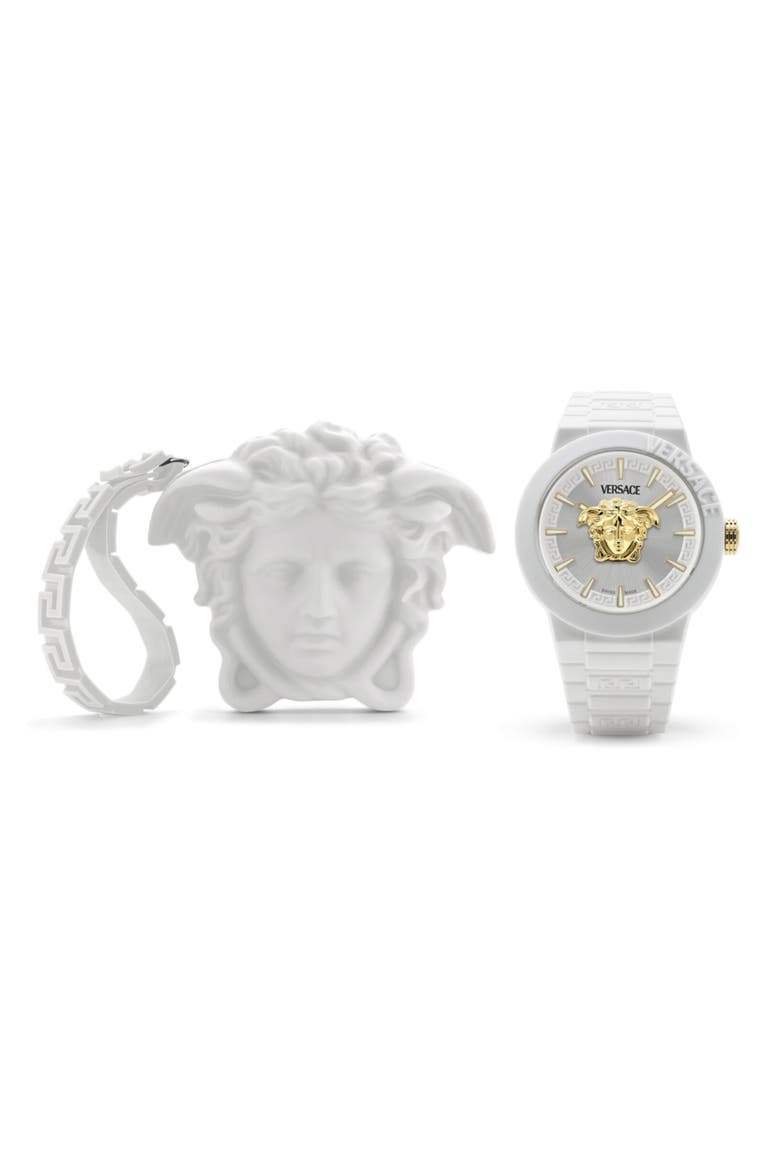 V-Pop Silicone Strap Watch, 43mm, Alternate, color, WHITE