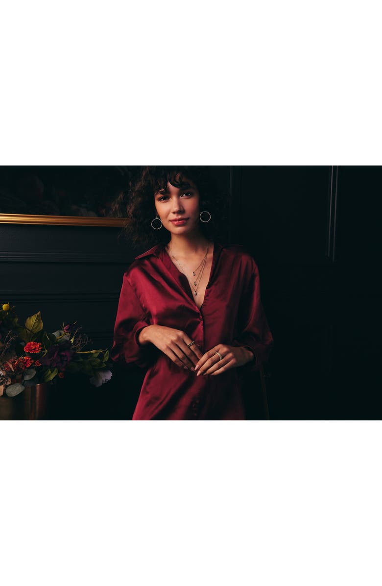 Sterling Forever Terina Hoop Drop Earrings, Alternate, color, Silver