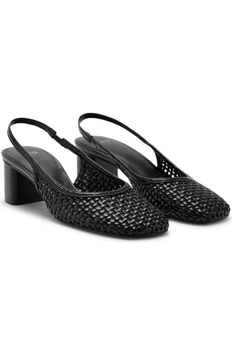 MANGO Braided Slingback Pump, Main, color, Black