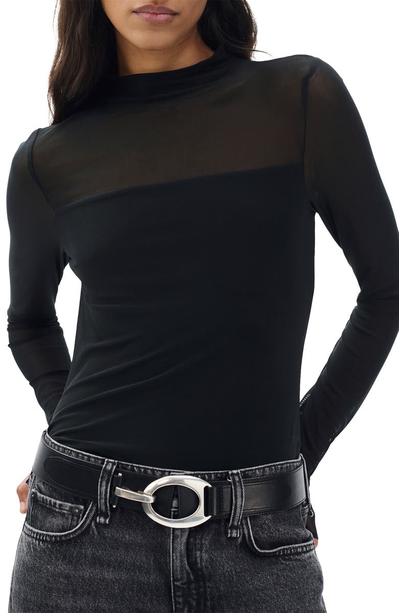 rag & bone Ryder Leather Belt, Main, color, Black