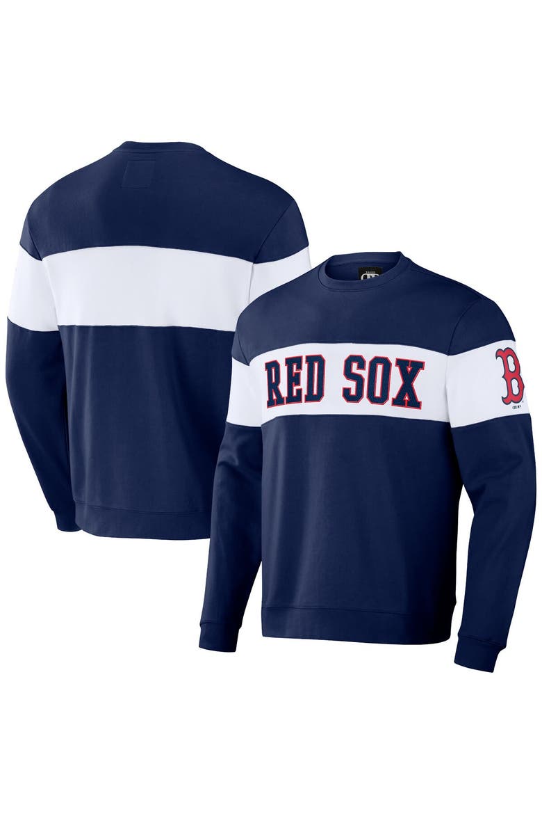 Men's Darius Rucker Collection by Fanatics Navy Boston Red Sox Stripe Pullover Sweatshirt, Main, color, Navy