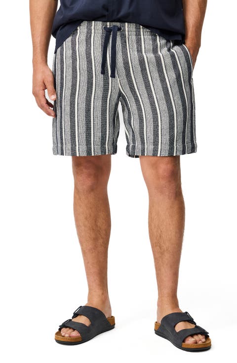 The Laurels Stripe Cotton Blend Drawstring Shorts