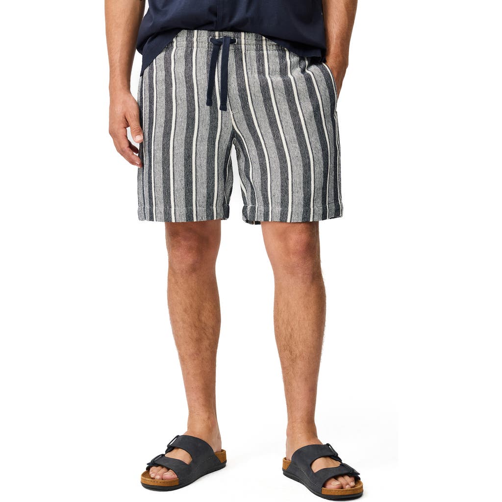 Rodd & Gunn The Laurels Stripe Cotton Blend Drawstring Shorts in Navy at Nordstrom, Size Large