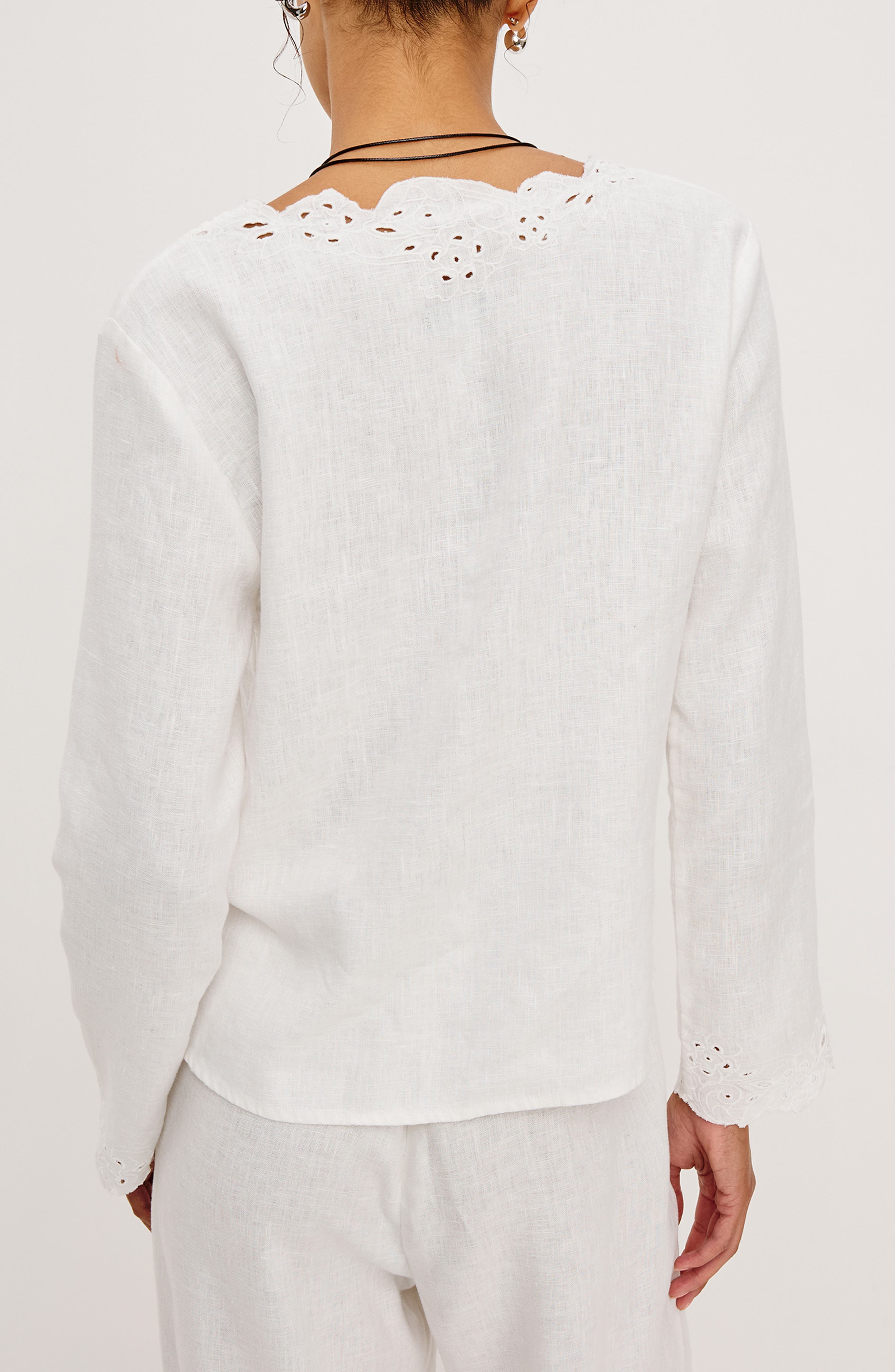 Fleur Eyelet Linen Shirt - image 2