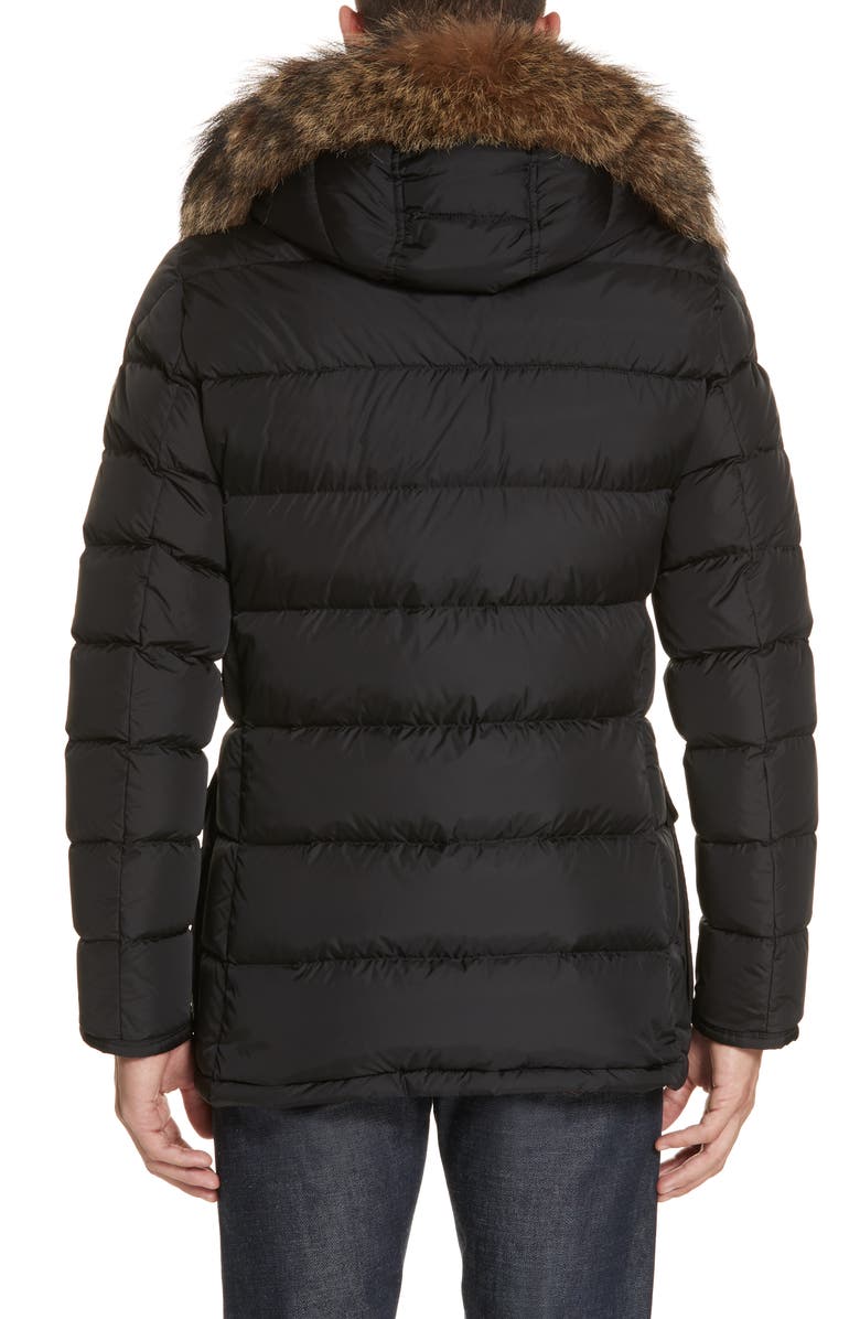 Moncler Cluny Giubbotto Down Parka with Genuine Coyote Fur Trim, Alternate, color,