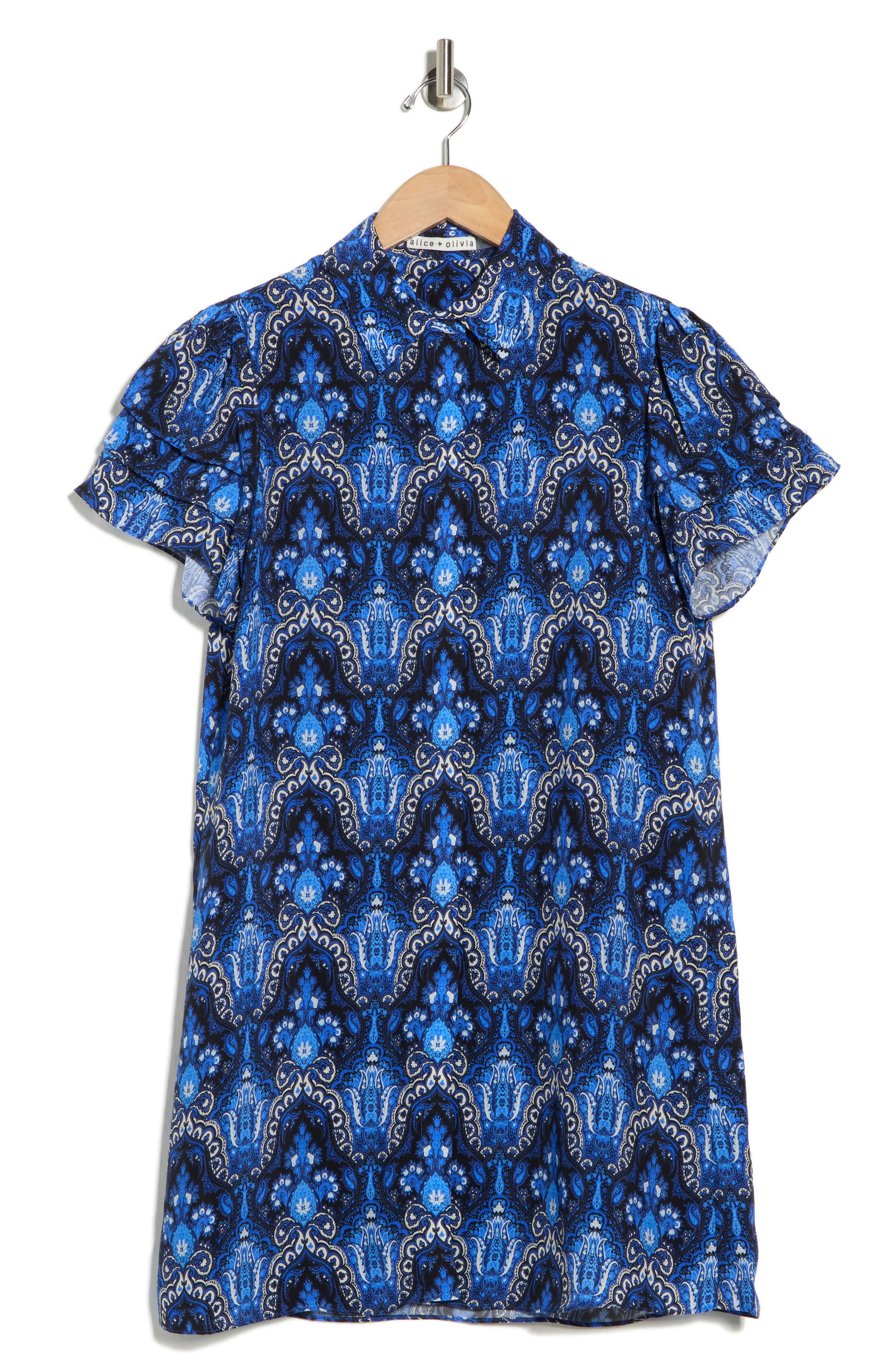 Alice + Olivia Jem Short Sleeve Shirtdress