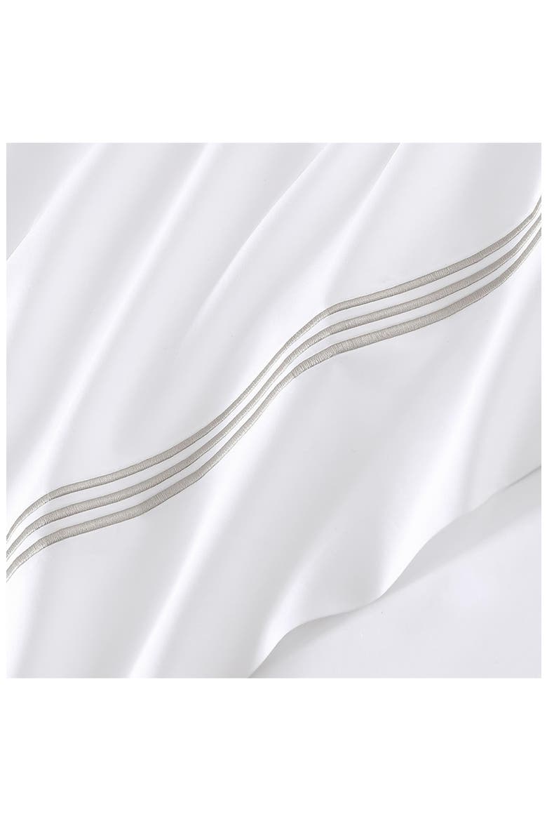 Egyptian Cotton Sateen Bratta Embroidery Triple Luxe Sateen 4-Piece Sheet Set, Alternate, color, NICKEL