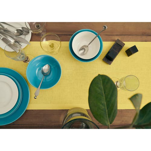 Solino Home Linen Table Runner In Yellow