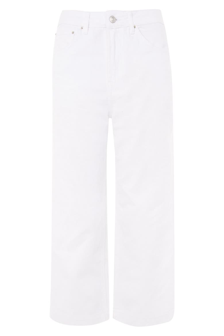 Cropped Wide Leg Jeans, Alternate, color, WHITE
