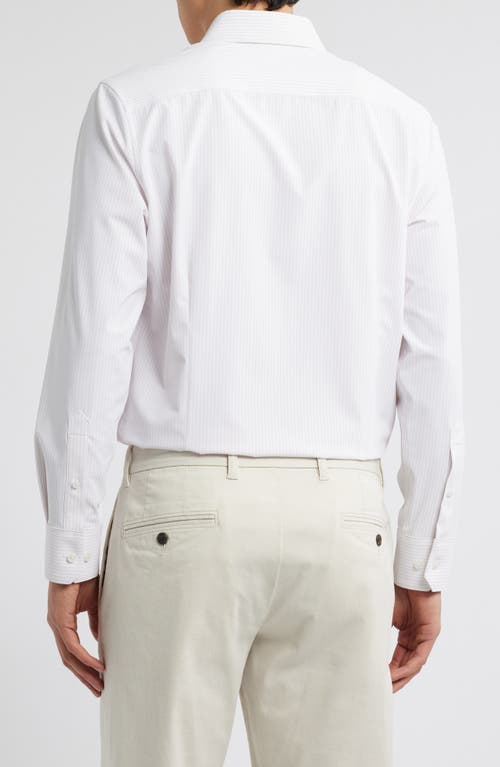 Mizzen + Main Leeward Stretch Button-up Shirt In Orchid Collin Stripe