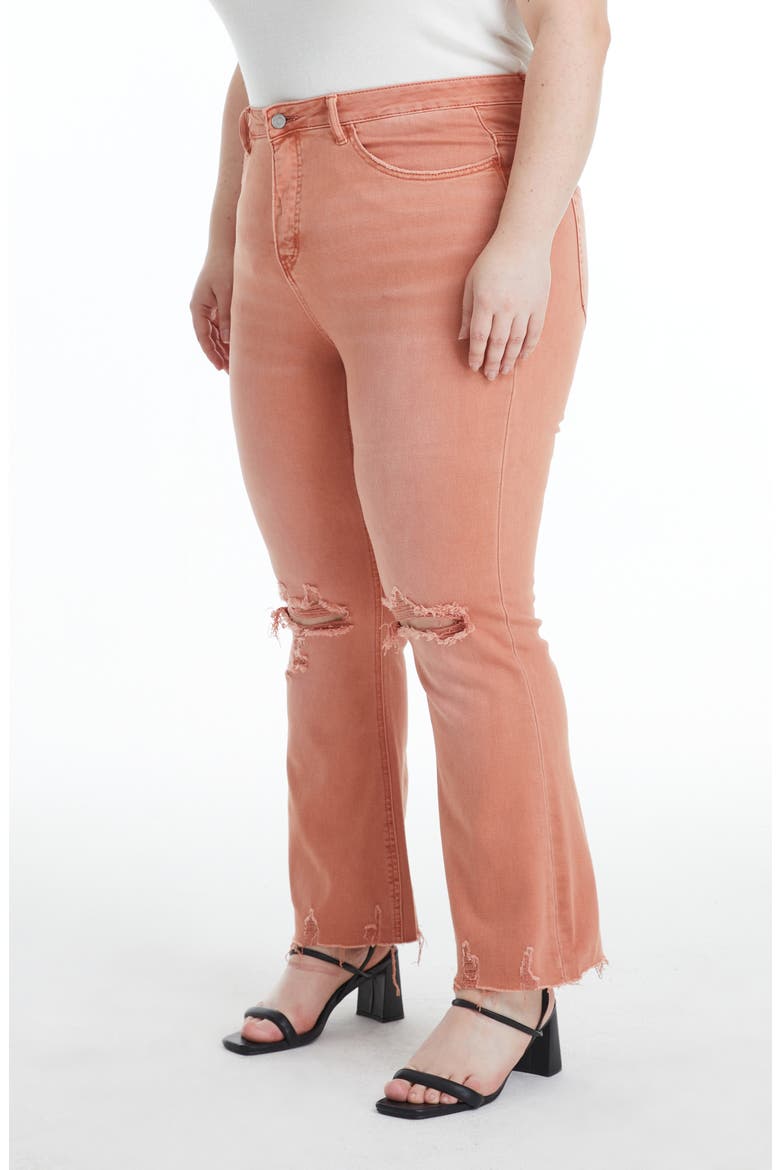 Emily High Waist Distressed Straight Leg Jeans, Alternate, color, ORANGE