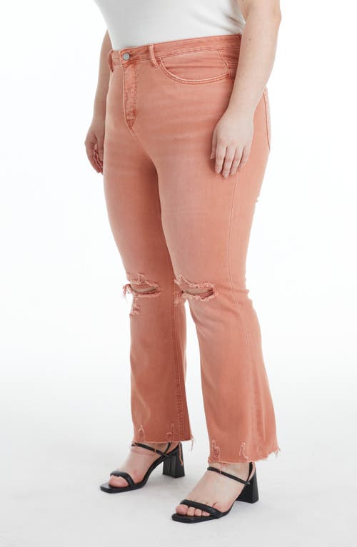 Bayeas Emily High Waist Distressed Straight Leg Jeans In Orange