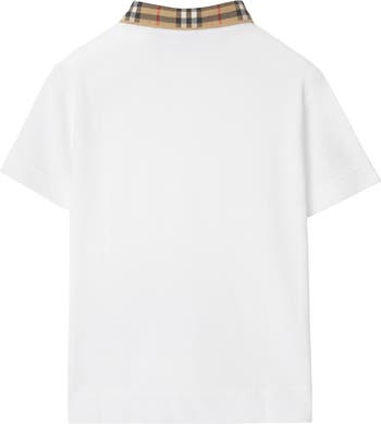 Check Collar Cotton Polo Shirt