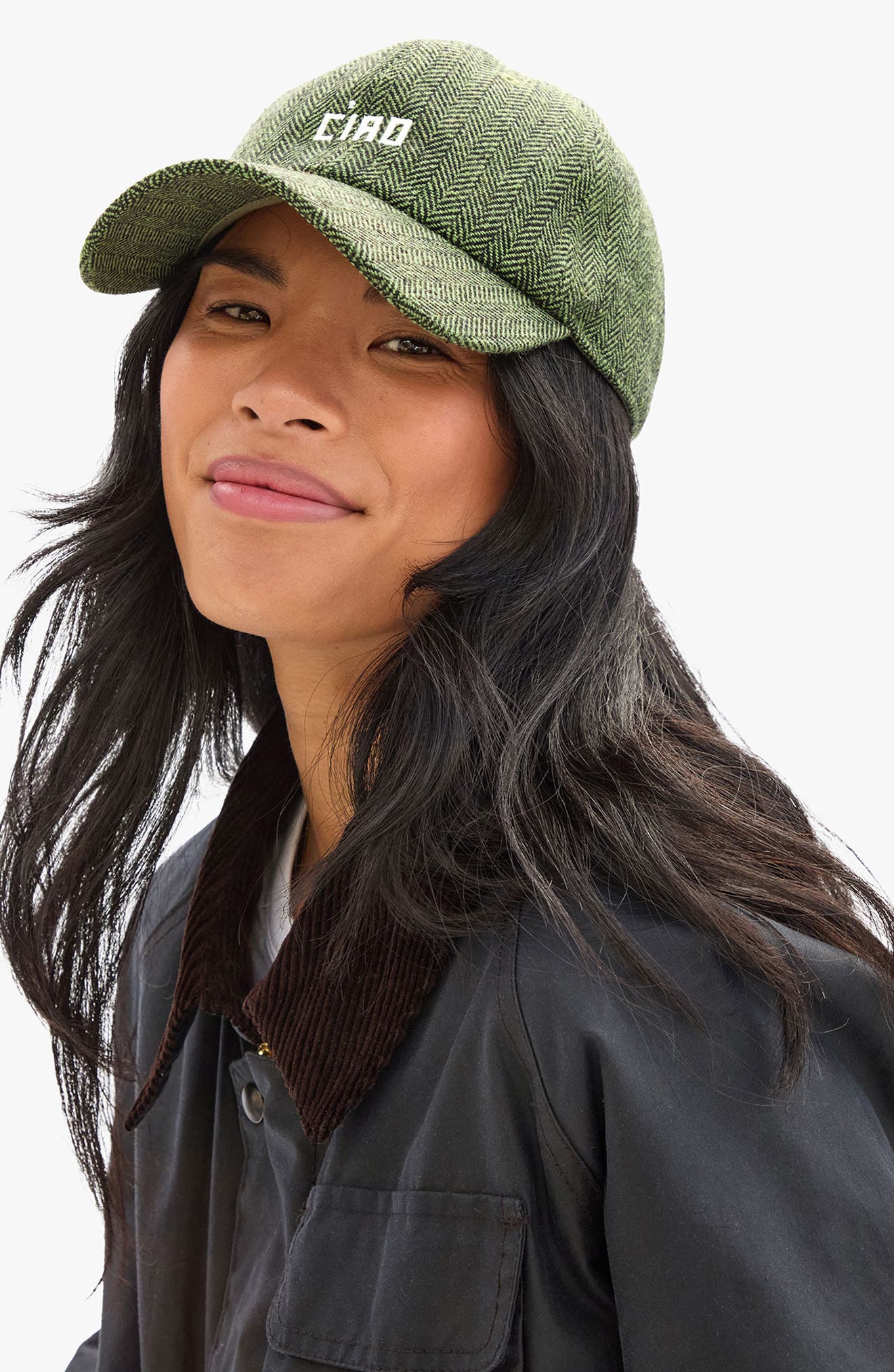 Wool Herringbone Adjustable Baseball Cap (Women) | Nordstrom